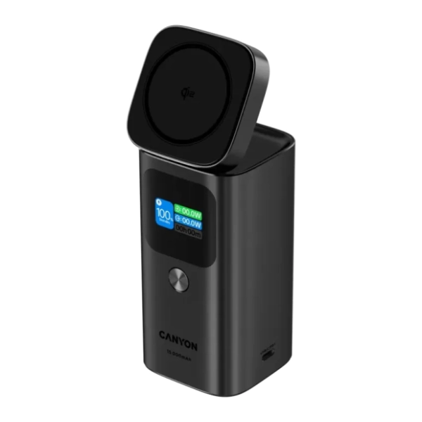 CANYON Qi2 OnPower 150 15000mAh crni power bank