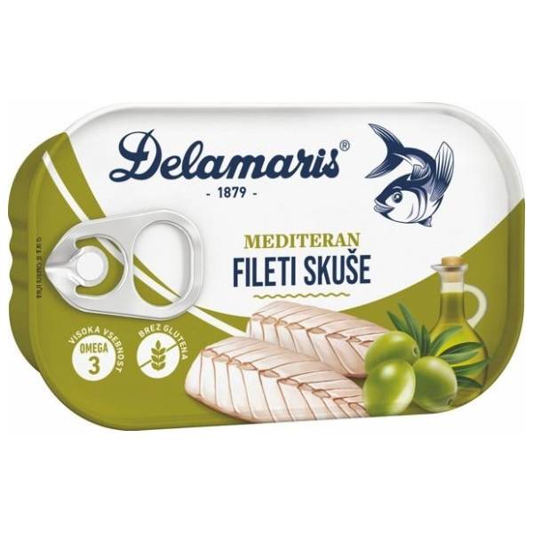 DELAMARIS Mediteran fileti skuše u ulju 125g