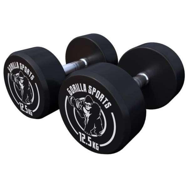GORILLA SPORTS okrugle gumirane bučice 2 x 12.5 kg