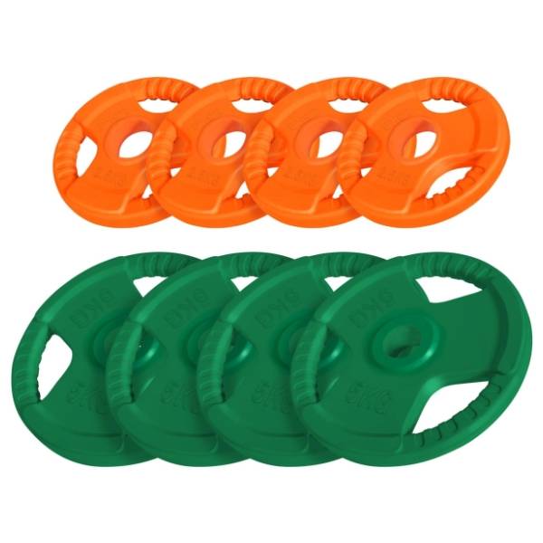 GORILLA SPORTS set gumiranih olimpijskih tegova (4x2,5 kg i 4x5 kg)