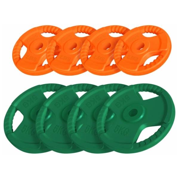 GORILLA SPORTS set gumiranih tegova 4 x 2.5 kg i 4 x 5 kg