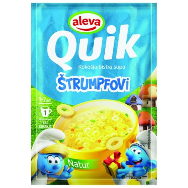 Instant supa QUIK Aleva Štrumpfovi kokošija bistra 12g