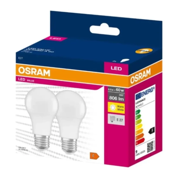 OSRAM LED sijalica E27 8,5W (60W) W/827 FS2 2kom