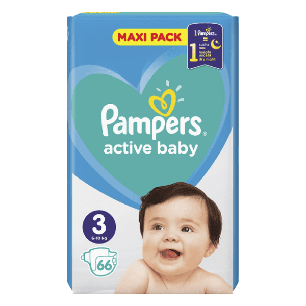 PAMPERS pelene active baby 3 66kom