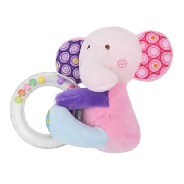 Plišana igračka sa zvečkom slonče LORELLI BERTONI roze