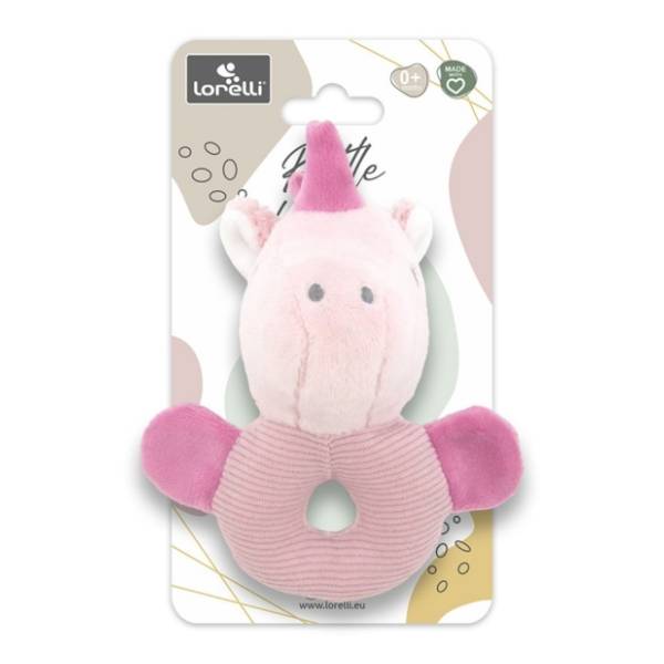Plišana igračka zvečka za bebe unicorn LORELLI BERTONI roze