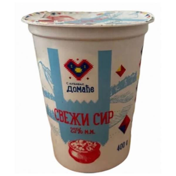 Sveži sir S LJUBAVLJU DOMAĆE 25%mm 400g