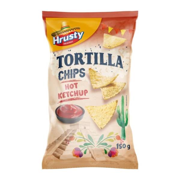 Čips HRUSTY tortilja hot ketchup 150g