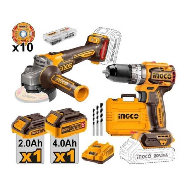 INGCO CKLI20273E set ugaona brusilica i bušilica