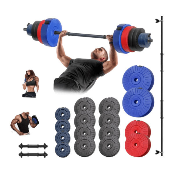 IRON SPORT set tegova 98 kg sa 2 jednoručne i 1 dvoručnom šipkom