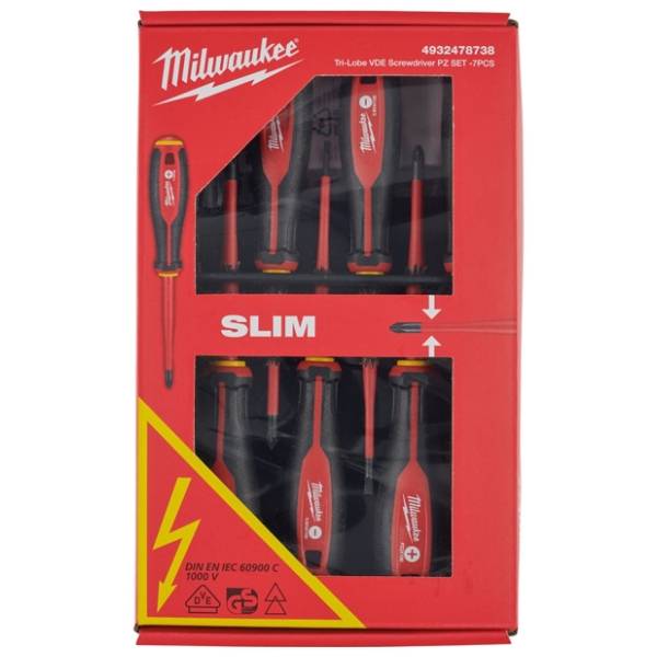 MILWAUKEE Tri-Lobe odvijači 1000V VDE Slim set 7/1 4932478738