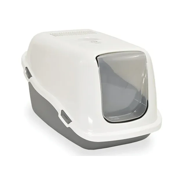 PETMAX Ella toalet za mačke 57x39x38cm sivo beli