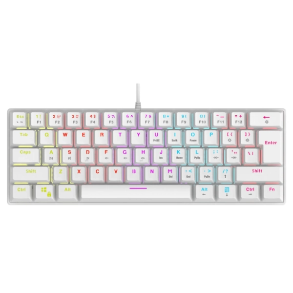 RAMPAGE tastatura Plower K60 Blue Switch bela