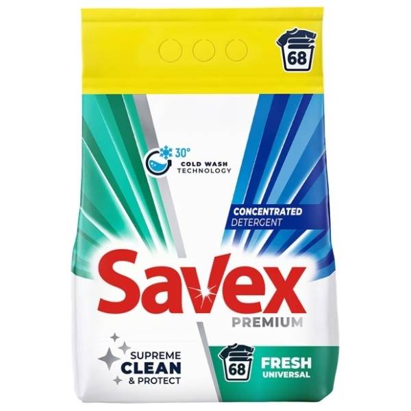 SAVEX Fresh premium deterdžent za veš 68 pranja (5,5kg)