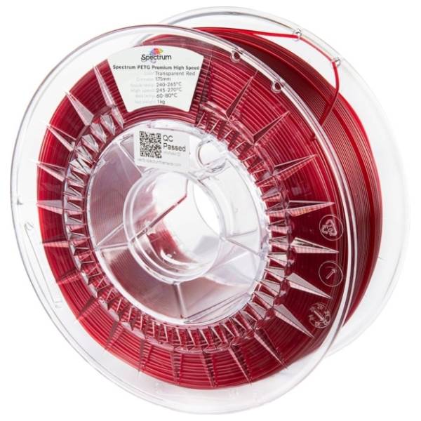 SPECTRUM PETG Premium High Speed 1kg Transparent Red 1,75mm 3D filament