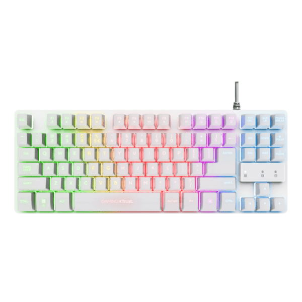 TRUST tastatura GXT 833 Thado RGB bela