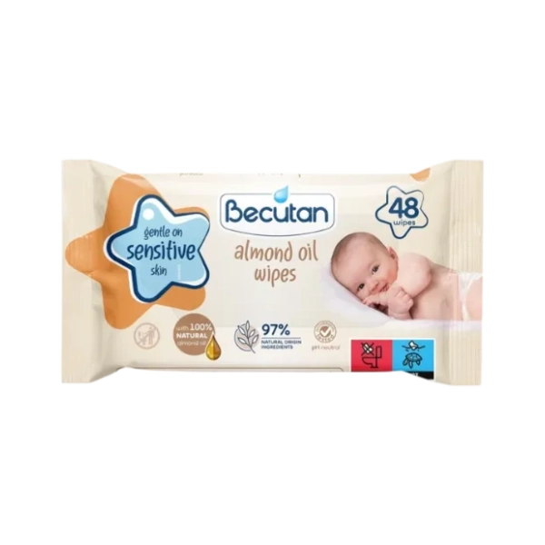 Vlažne maramice BECUTAN badem 48kom