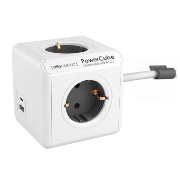 ALLOCACOC produžni kabl PowerCube 4xSchuko + 2xUSB A+C