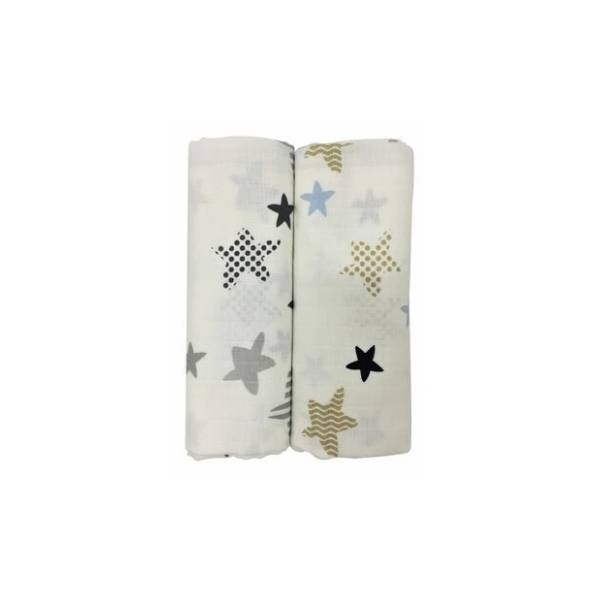 BABY TEXTIL tetra pelena 2u1 Zvezde 3100464