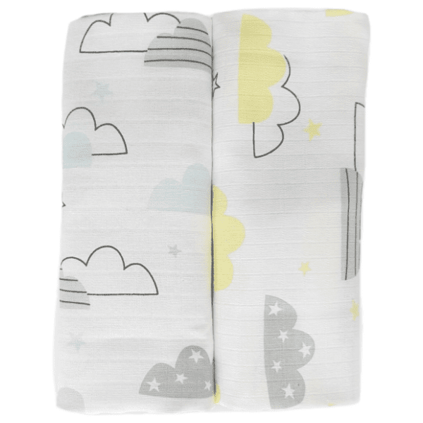 BABY TEXTIL tetra pelene oblaci 80x90cm 2kom