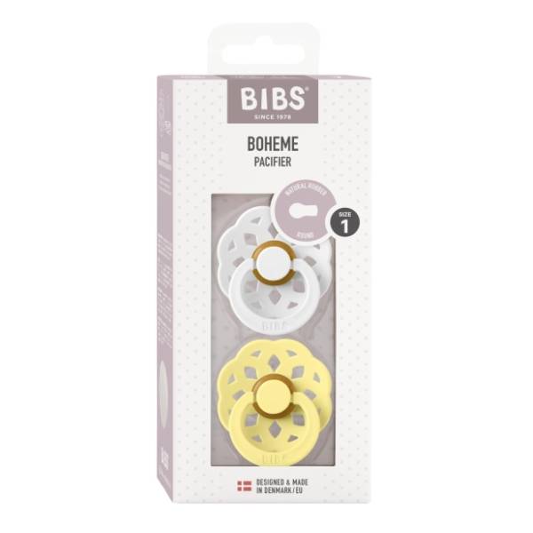 BIBS laža Boheme white & sunshine ( 0-6m) 2kom