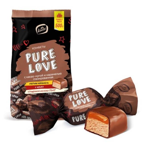 Bombone KONTI Pure love nugat čokolada 500g