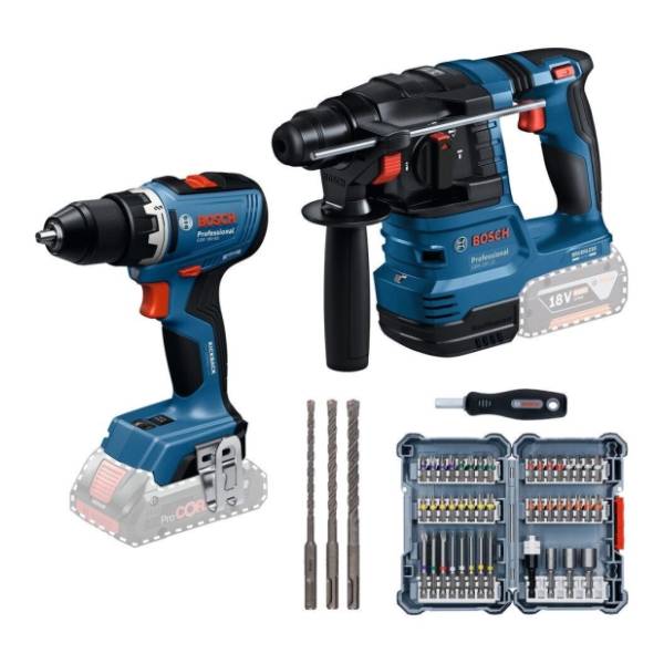 BOSCH GSR 18V-65+GBH 18V-22+set pribora 0615V0003E
