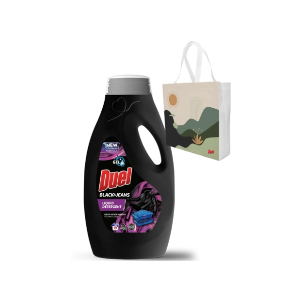 DUEL Black & jeans tečni deterdžent 19 pranja (855ml) + ceger