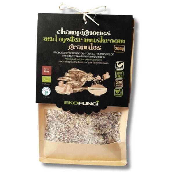 EKOFUNGI granule šampinjona i bukovače bez glutena 200g