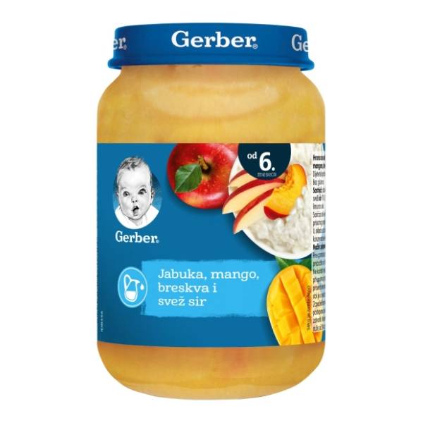 GERBER kašica jabuka mango breskva sir 190g