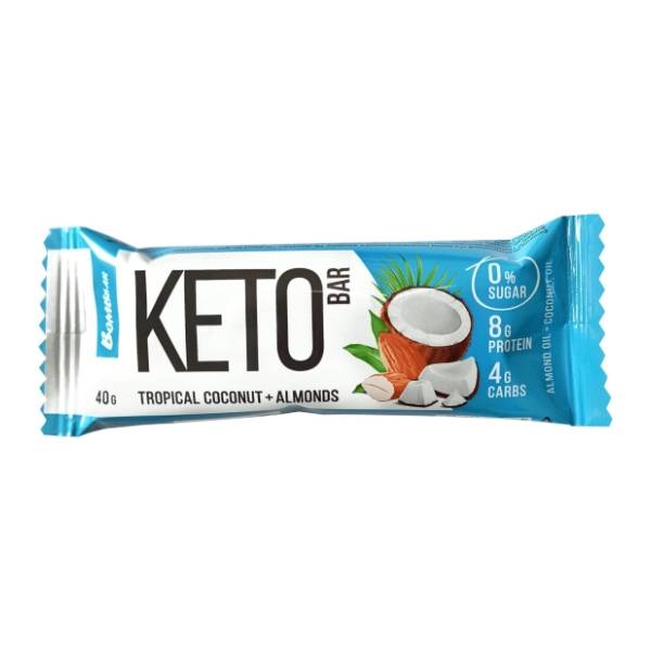 Keto bar BOMBBAR nepreliveni tropski kokos i badem 40g