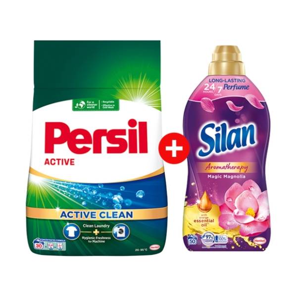 PERSIL deterdžent 30 pranja (2,25kg) i SILAN omekšivač (1,1l)