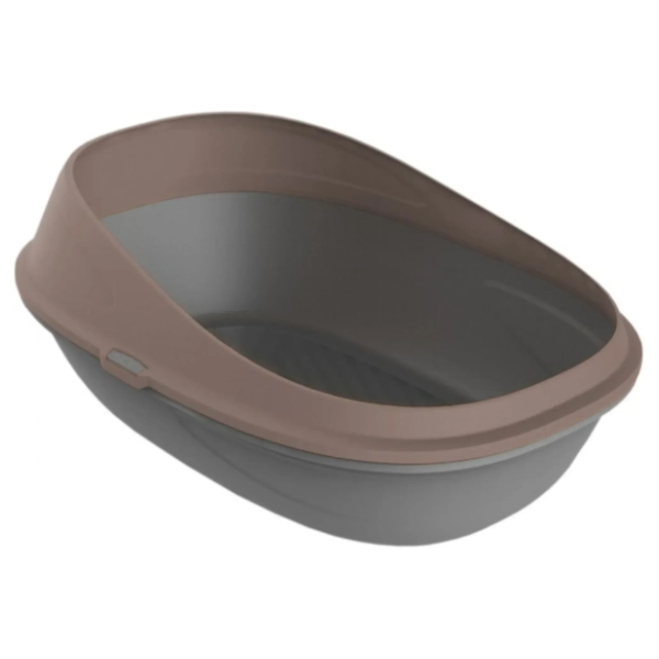 PETMAX otvoreni toalet za mačke 59x39x23cm braon