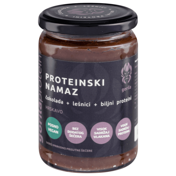 Proteinski namaz GORILA čokolada lešnik biljni protein 375g