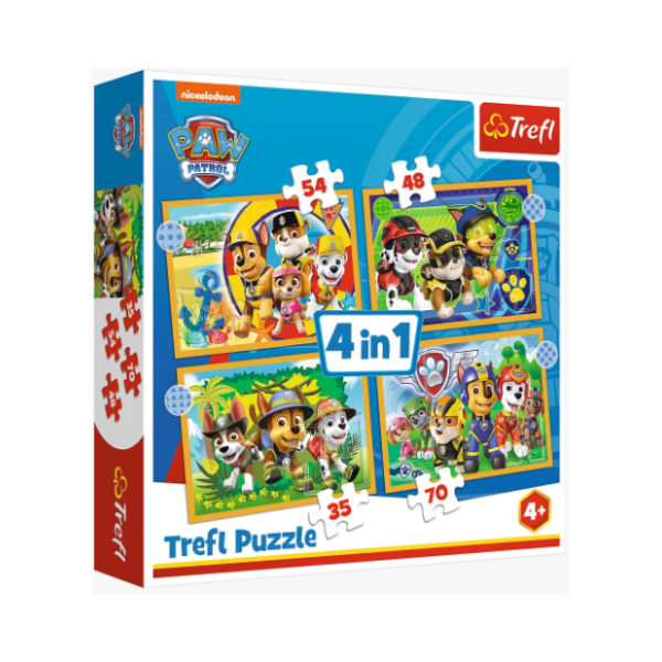 Puzzle 4u1 Holiday Paw Patrol TREFL