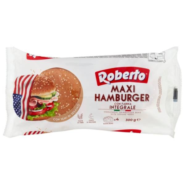 ROBERTO Hamburger maxi integralne zemičke 300g