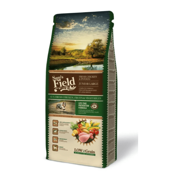 SAM’S FIELD Large junior hrana za pse piletina i krompir 13kg
