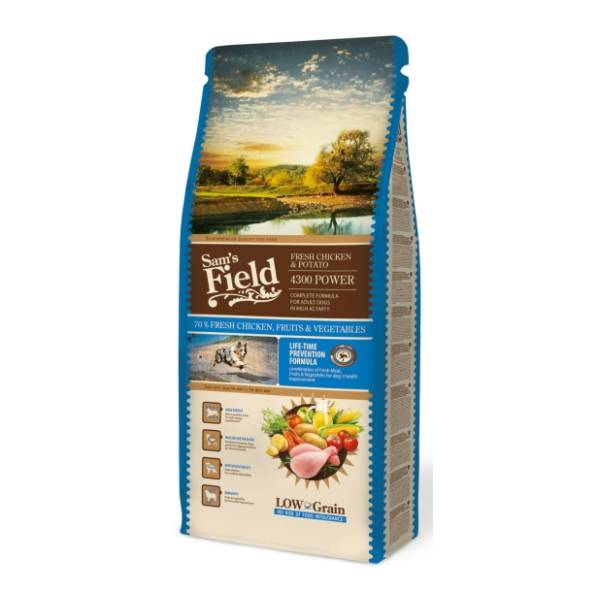 SAM'S FIELD Adult hrana za aktivne pse piletina i krompir 13kg