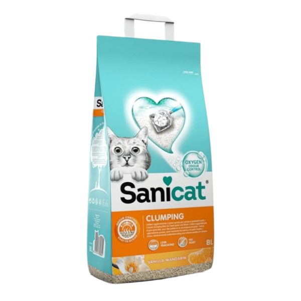 SANICAT Clumping vanila i mandarina posip za mačke 8l