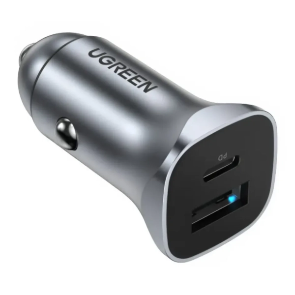 UGREEN auto punjač USB-C + USB-A 24W