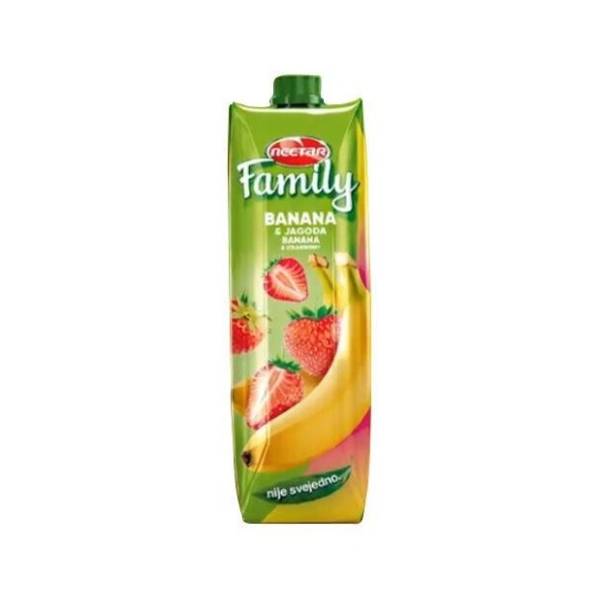 Voćni sok NECTAR Family banana i jagoda 1l