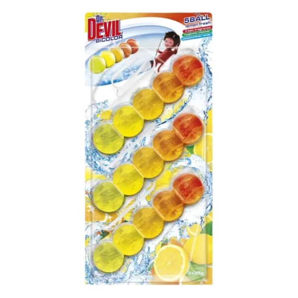 WC osveživač DR DEVIL Lemon fresh 3x35g