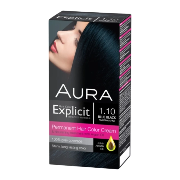 AURA Explicit farba za kosu 1.10 plavetno crna
