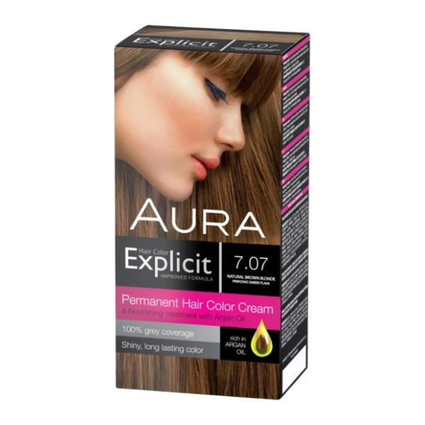 AURA Explicit farba za kosu 7.07 prirodno smeđe plava