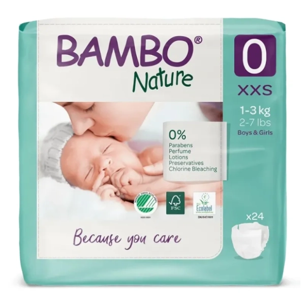 BAMBO pelene nature 0 XXS 24kom