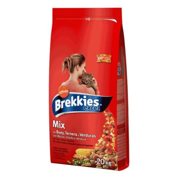 BREKKIES Mix hrana za mačke govedina 15kg
