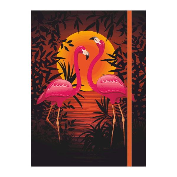 Fascikla sa gumom OPTIMUM 3D Box flamingo