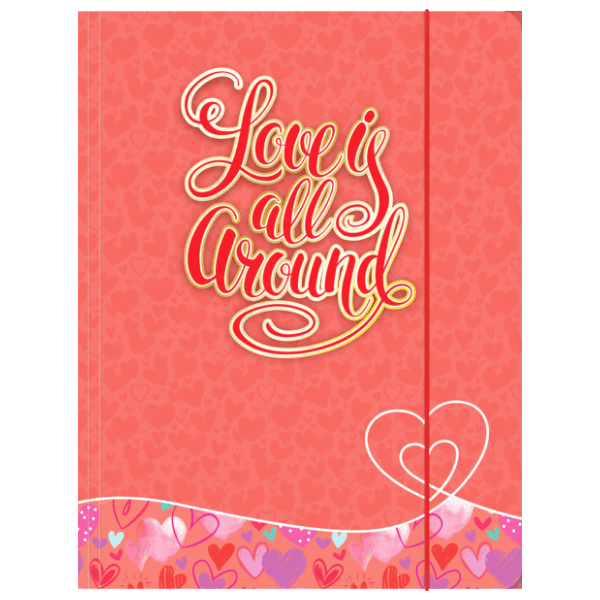 Fascikla sa gumom OPTIMUM Lux love is all crvena