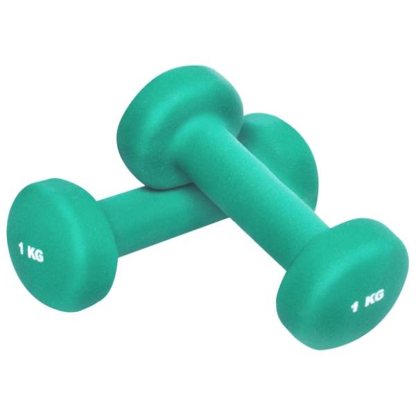 GORILLA SPORTS set bučica za aerobik 2x1kg zeleni