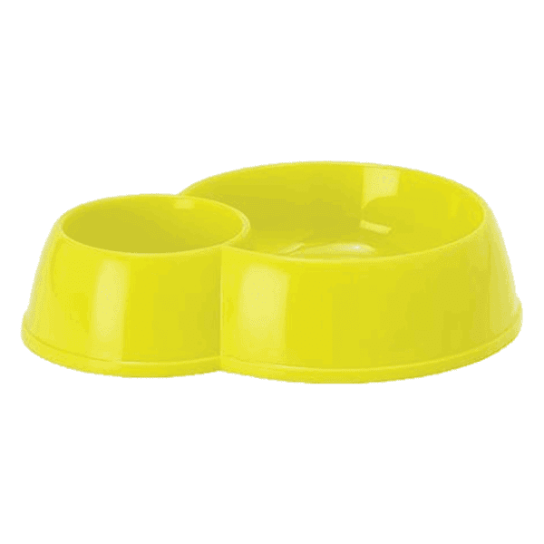 MODERNA Double eco bowl cat dupla posuda za hranu i vodu žuta
